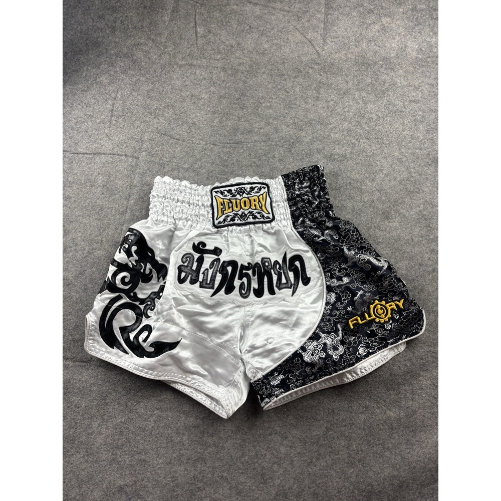 FLUORY Muay Thai Fight Shorts MMA Short Clothing Train Cage Fighting Women M SEE